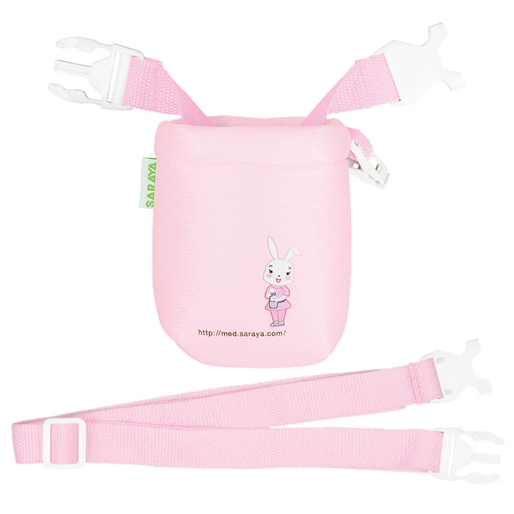 サラヤ｜アルコールジェル携帯用 ポシェット ピンク 〔ベルト付