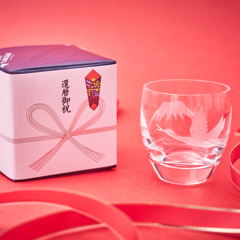 江戸切子 - 富士山に鶴 冷酒グラス -【公式】太武朗工房直販 TABLEAU