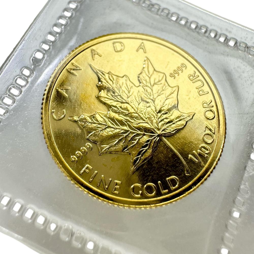 1992年 エリザベス2世 メイプルリーフ 1/10oz 5ドル 金貨 コイン/純金