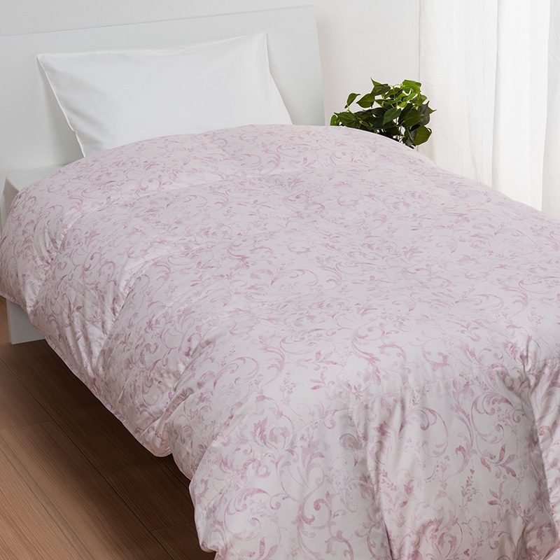 羽毛合掛けふとん[ダック] （シングル）150x210cm ピンク ふとんがわ