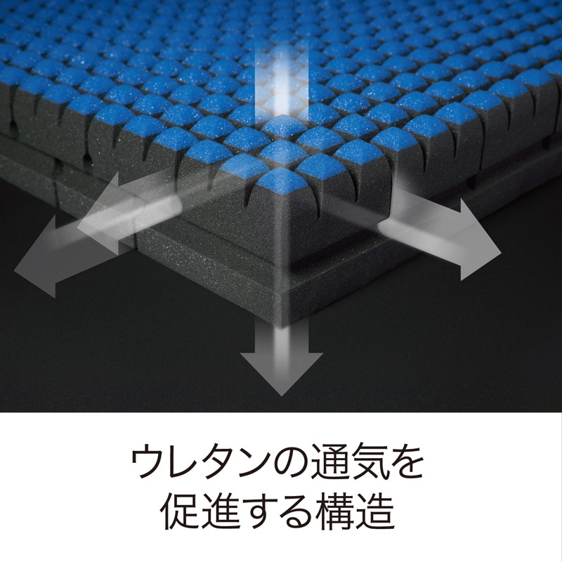エアーSI］マットレス／HARD （シングル）97×195×9cm ブルー 材料