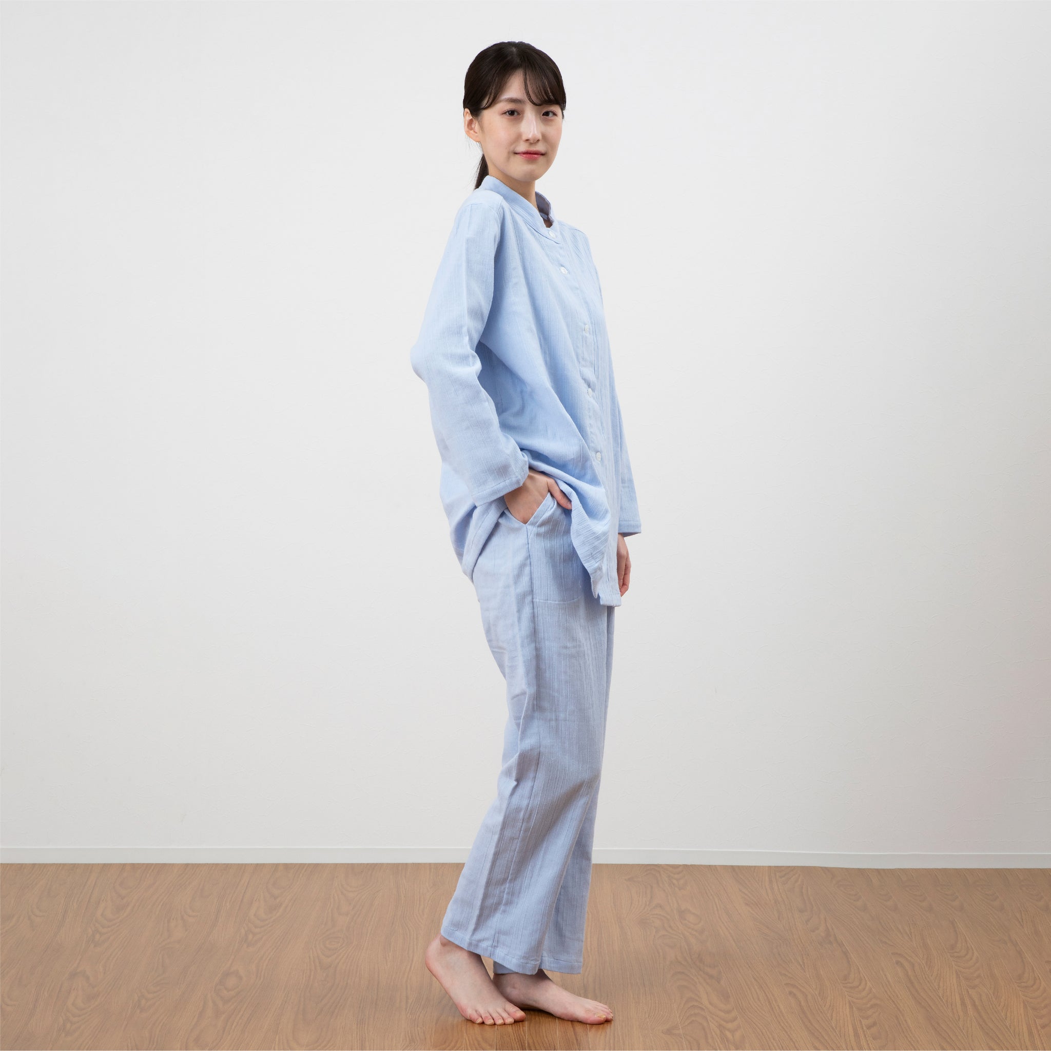 ロマンス小杉 レディースパジャマ ガーゼ 綿100% ウォッシャブル