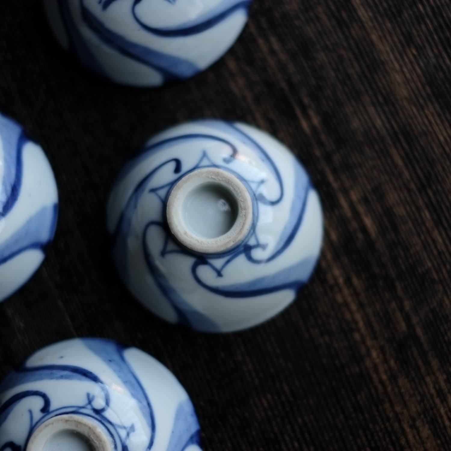 時代 捻文染付汲出茶碗 煎茶碗 小鉢（明治時代） – 逢季荘