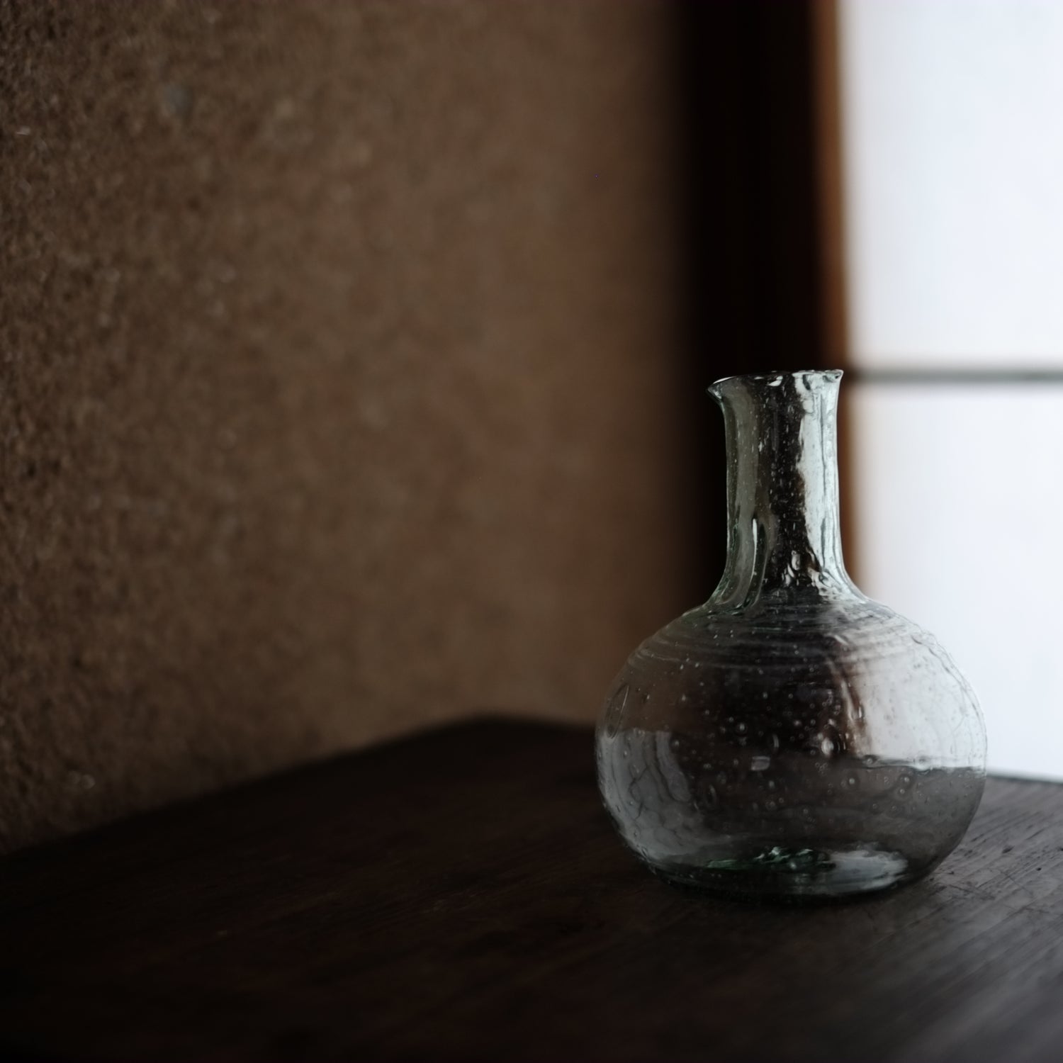 時代吹きガラス 輪線文フラスコ型徳利 (明治-大正期) – 逢季荘