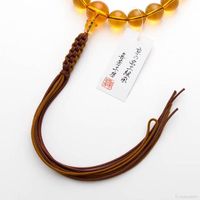 数珠・男性用 黄水晶18玉 共仕立 八本組紐房 — 仏壇・仏具専門店 ぶつ