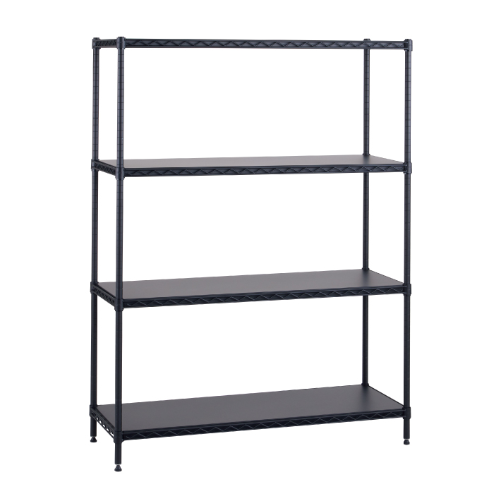 ベーシックシリーズ フラットシェルフ W1200×D450mm×H1600 ブラック 4