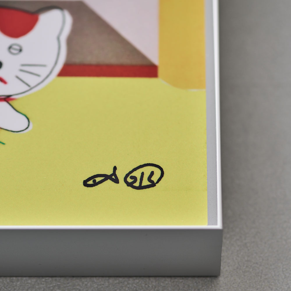 掛け軸とミケネコ1」／A4判・イルフォクローム印刷: インテリア