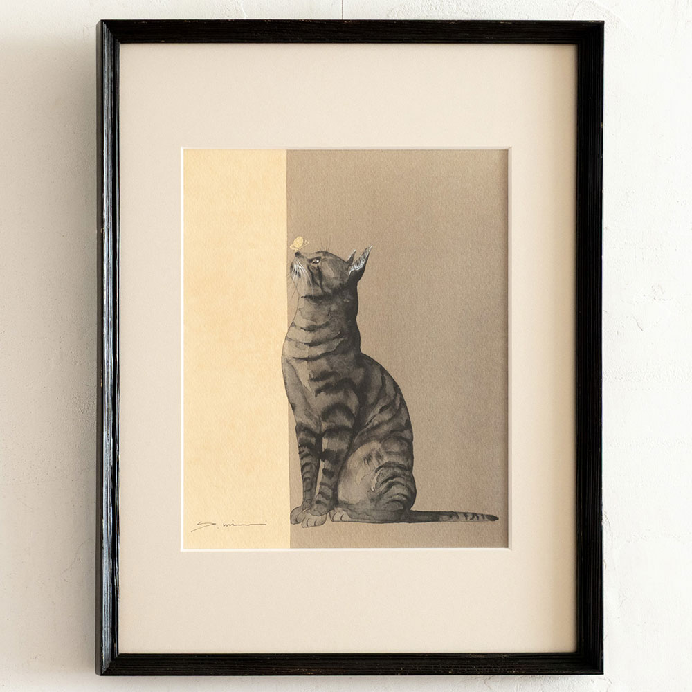 蝶と猫」/水彩画: インテリア・ライフスタイル | スイーツ・グルメ