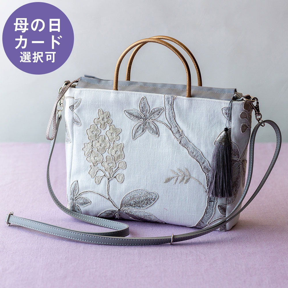 刺繍の茶礼バッグ 2WAY肩掛け A: ファッション・ビューティー雑貨