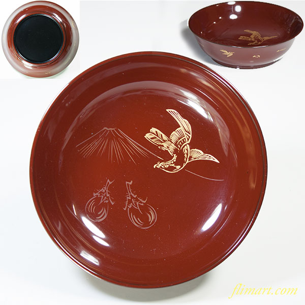一富士二鷹三茄子沈金四寸椿皿五枚セット | 和食器リサイクル通販専門