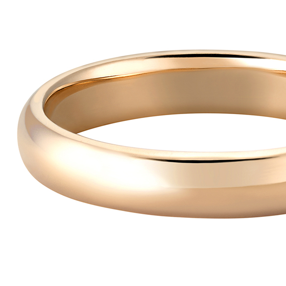 K18 カラーゴールドリング〕K18 リング オレンジゴールド (幅約3.5mm