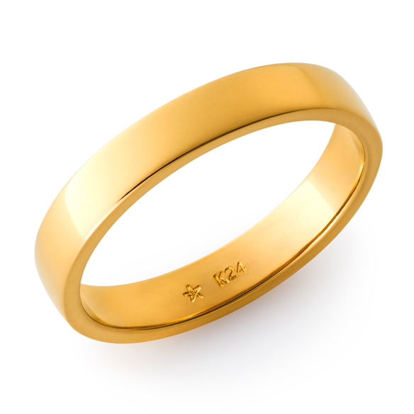 純金 平打 リング （幅約3mm） | 高品質 金・プラチナ