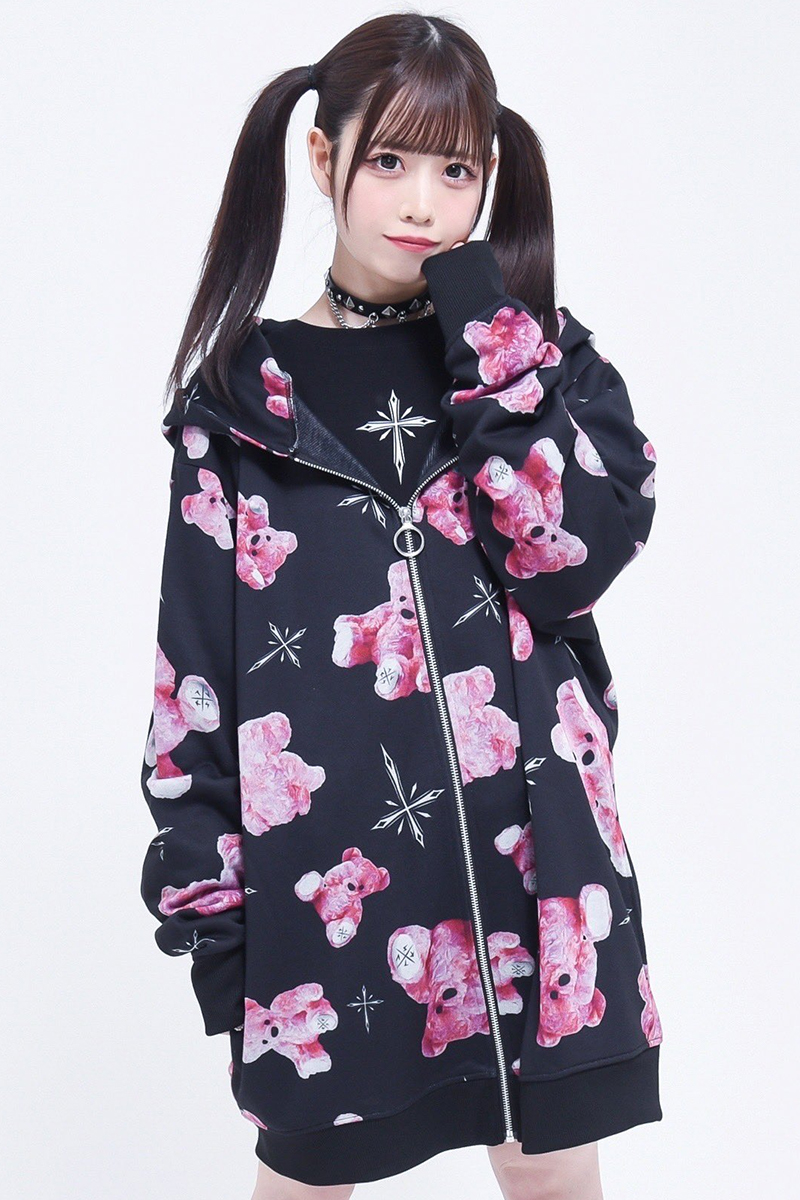 TRAVAS TOKYO【トラバストーキョー】 Myriad of bears zip hoodie Pink