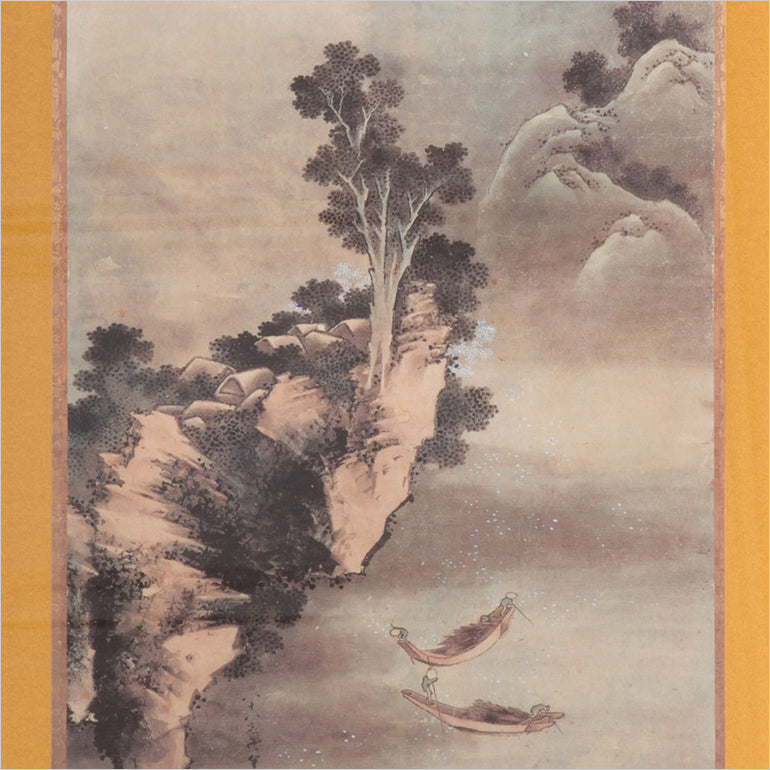 壷倉貴翠 船山 額 書画 日本画 直筆 日本画 水墨画木製 隅丸額 【公式