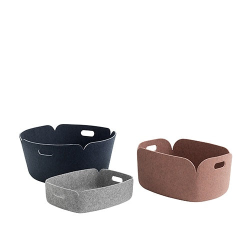 RESTORE ROUND BASKET グレー Φ510×H230mm - YAMAGIWA OnlineStore