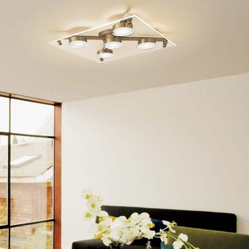 P-FLAT シーリングライト 5灯 クリア/ブラス W500mm - YAMAGIWA