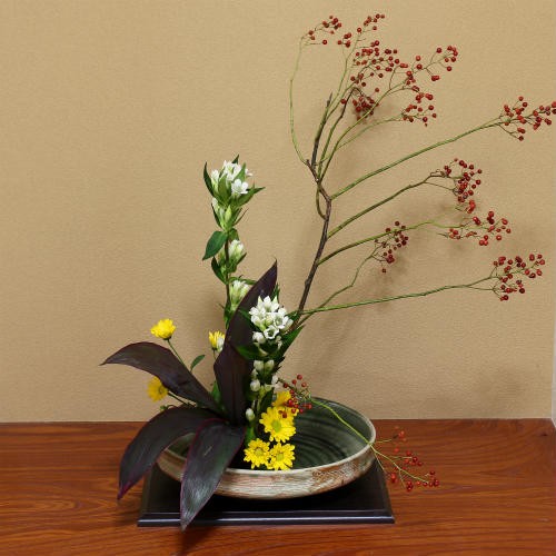 信楽焼 水盤 花器 10号 古信楽ビードロ流し 丸 陶器 池坊 嵯峨御流