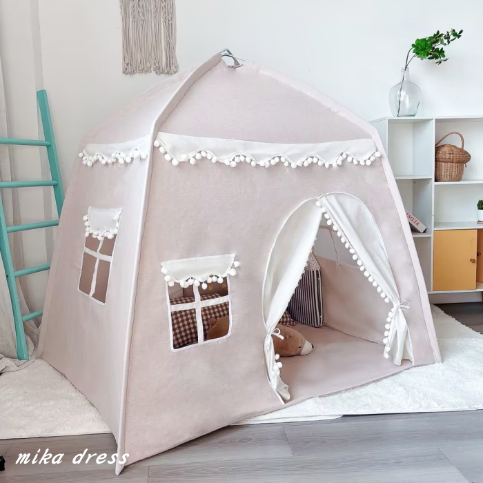キッズテント ホワイト ナチュラル 布 生地 綿 麻 軽量 家 かわいい