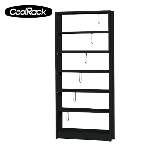 即納) スチール本棚 クールラック1800 大型 アイボリー/ブラック 6段