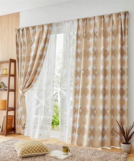 ニッセン（nissen） カーテン レース セット ディズニー 遮光 4枚