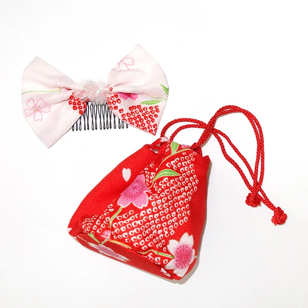 七五三 着物セット 3歳 女の子 女児 日本製 被布コート 草履 巾着 髪