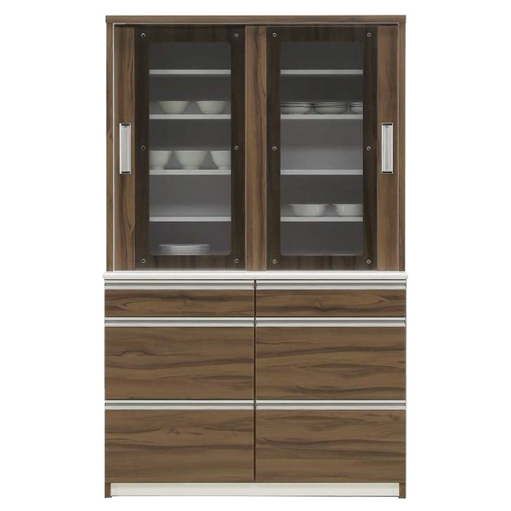 食器棚 幅120 完成品 収納 キッチン収納 引き戸 引き出し 日本製