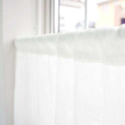 無地 綿（コットン）100％ダブルガーゼ レースカフェカーテン