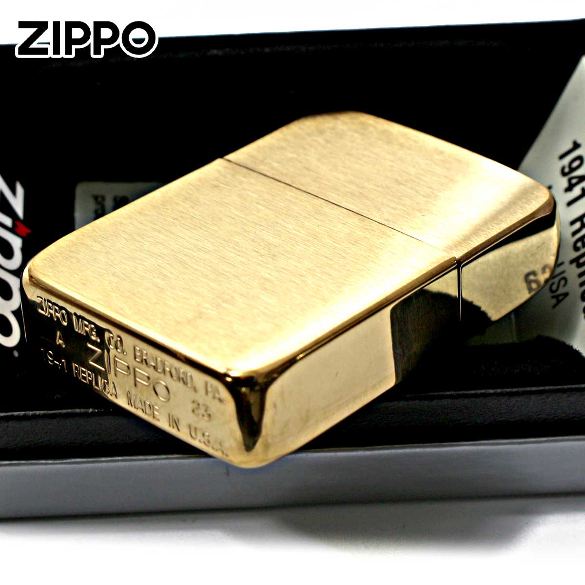 レプリカ Zippo ジッポライター Brushed Brass 1941レプリカ