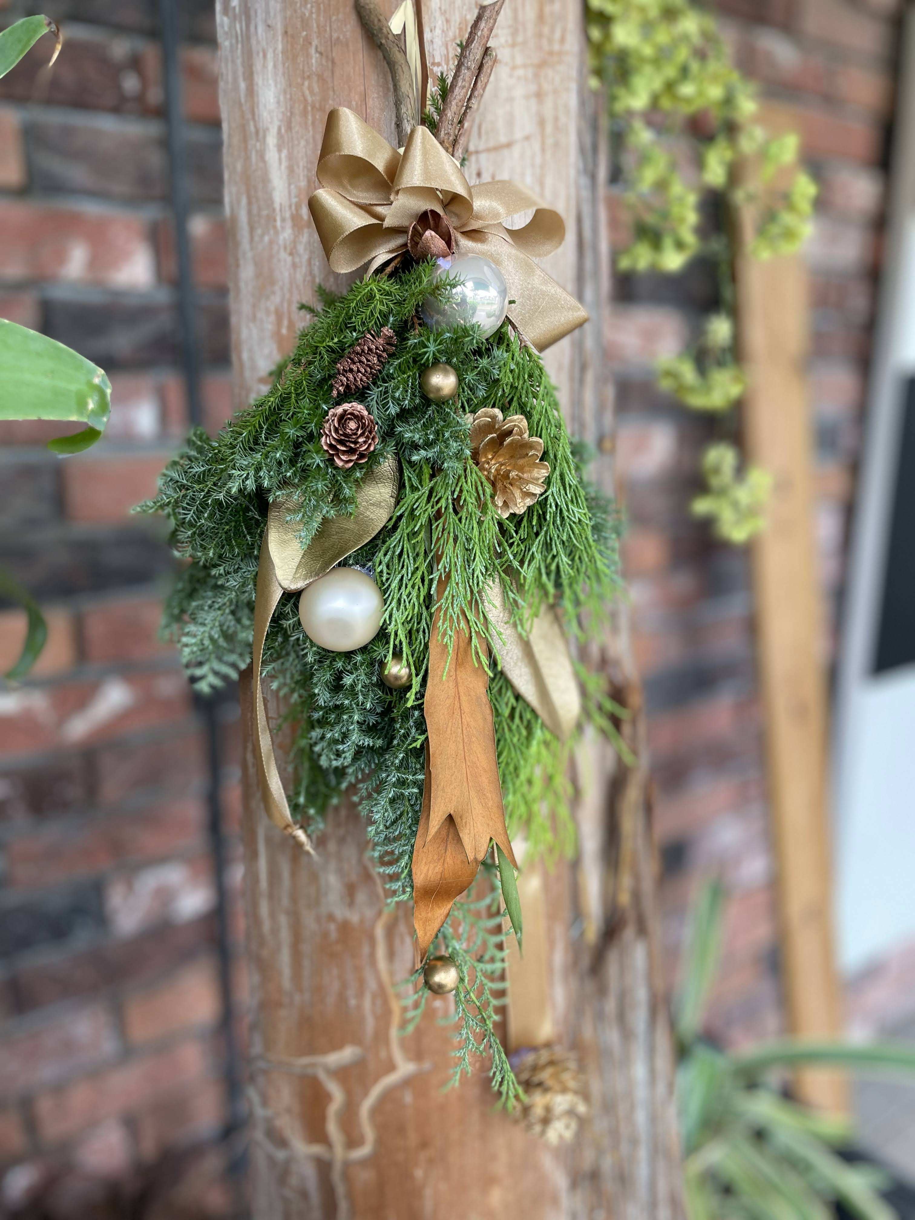 スワッグ ドライフラワー おしゃれ クリスマスリース ドライフラワー