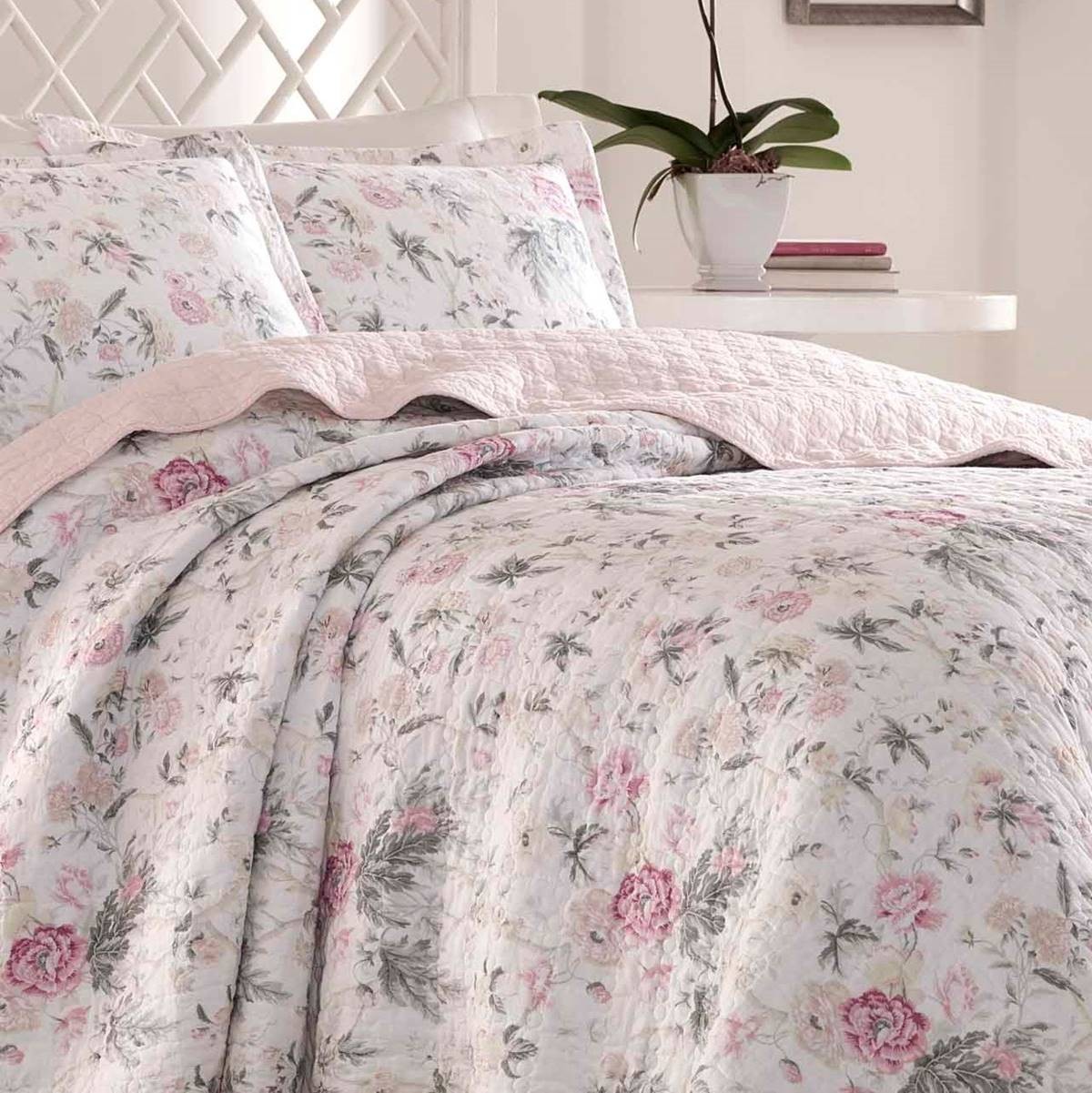 LAURA ASHLEY（ローラアシュレイ） ベッドカバー ピロカバー 3点セット