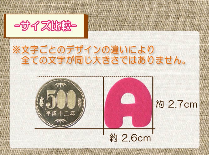フェルトアルファベット・数字ワッペン 小 ・ 文字ワッペン 入園入学