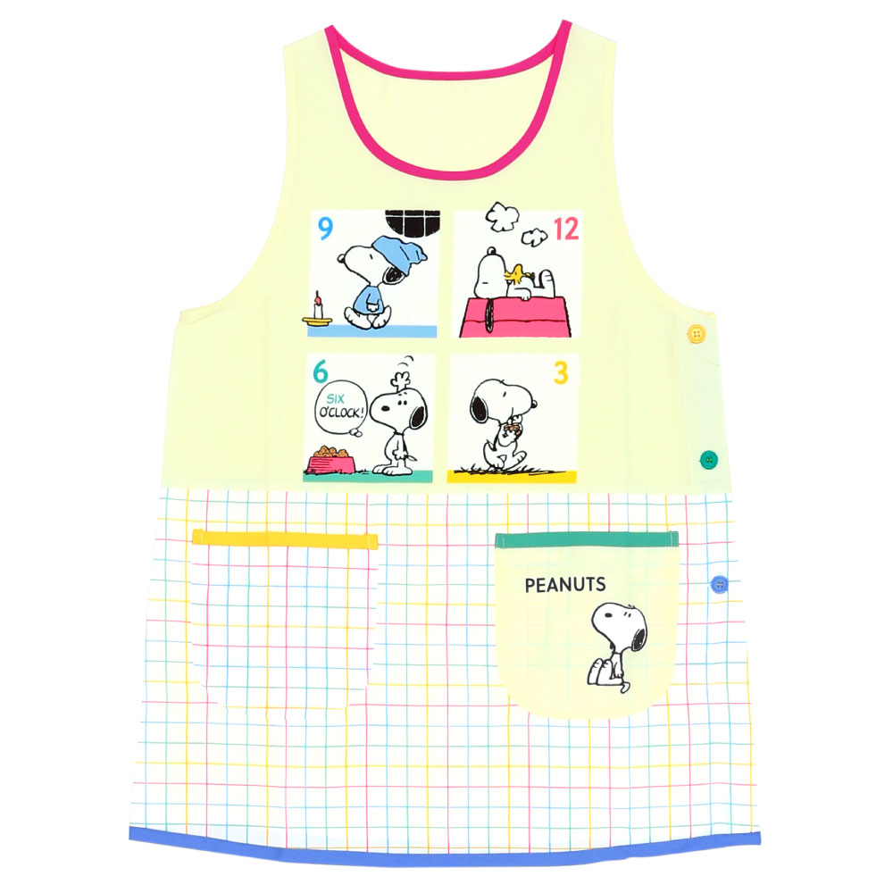 スヌーピーのキャラクターエプロン かわいい 保育士 プレゼント カバー