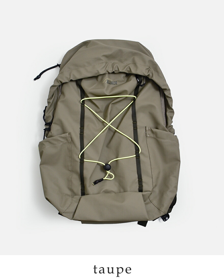 ELLIKER（エリカー） 防水 ジップ トップ バックパック リュック