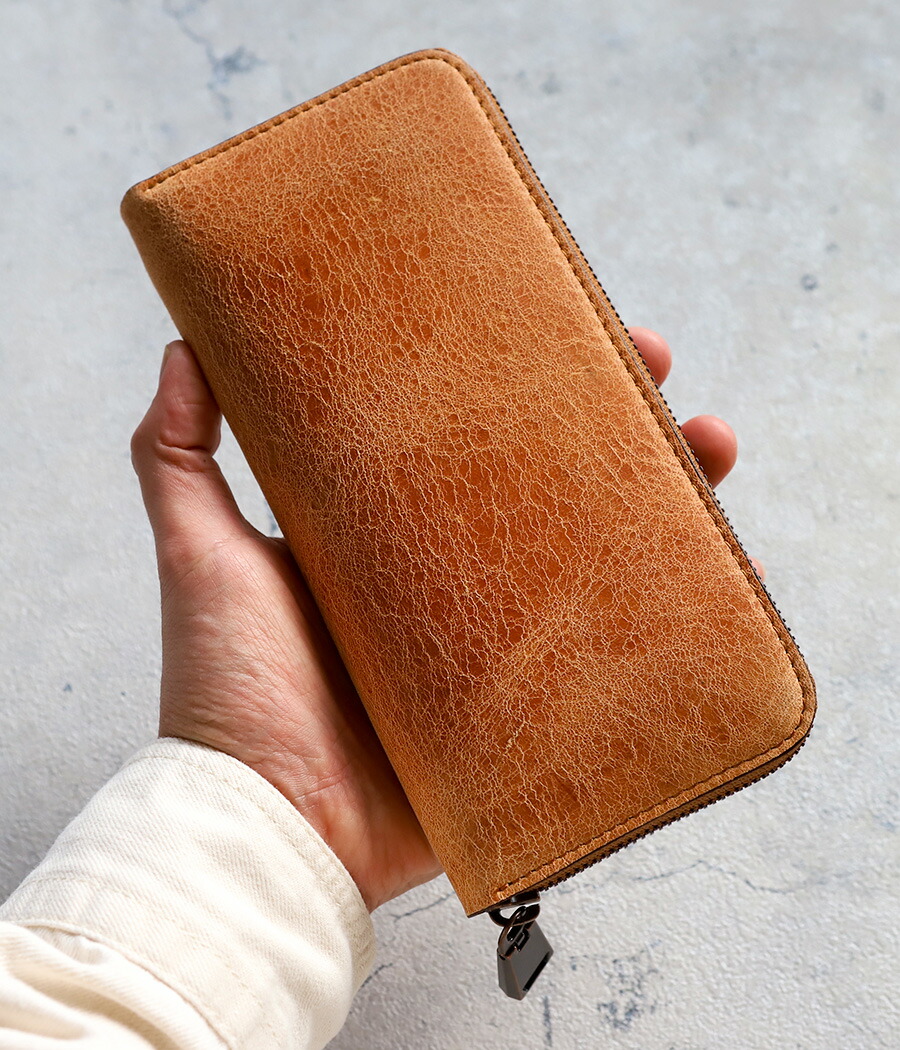 クーズー革 メンズ ラウンドファスナー長財布 シングルファスナー ZOO