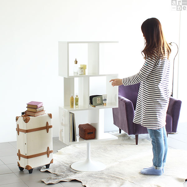 arne（アーネ） ディスプレイラック 脚付 ホワイト s字 オープンラック