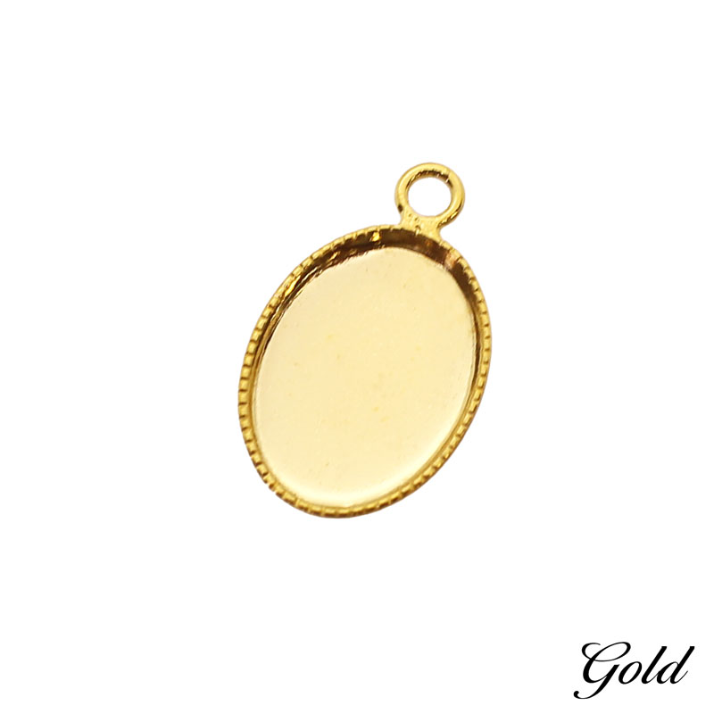 チャーム ペンダント トップ 楕円 2個 14mm×10mm アクセサリー パーツ