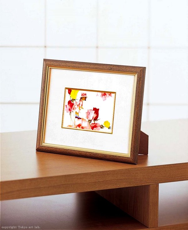 吉岡浩太郎 開運 風水版画-富士山飛鶴赤富士(つるとあかふじ)シルク