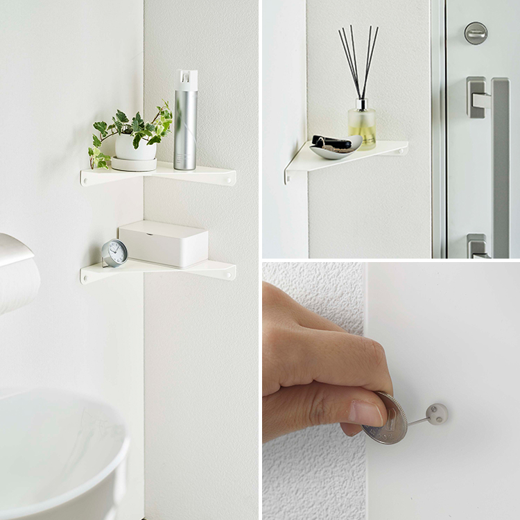 tower 山崎実業 タワー 石こうボード壁対応コーナーシェルフタワー