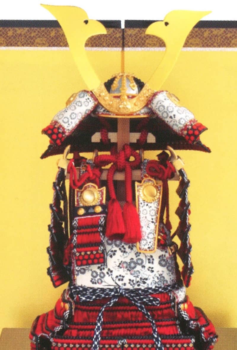 久月 五月人形 鎧平飾り 鎧飾り 早乙女幸隆作 1/3 正絹赤糸縅 長鍬形之