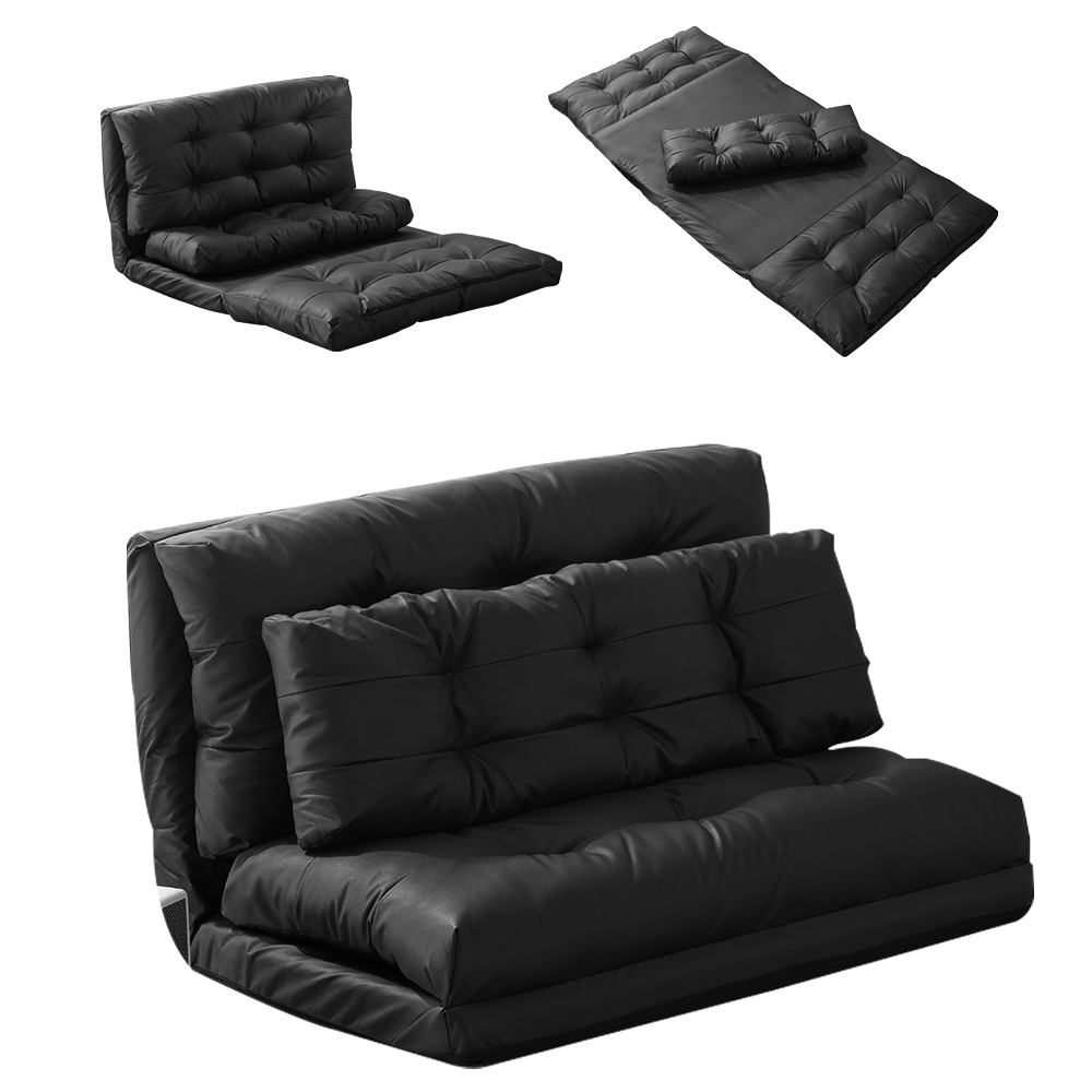 BTM ソファベッド ソファ 二人掛け PUレザー 座椅子 折り畳み 2WAY 6