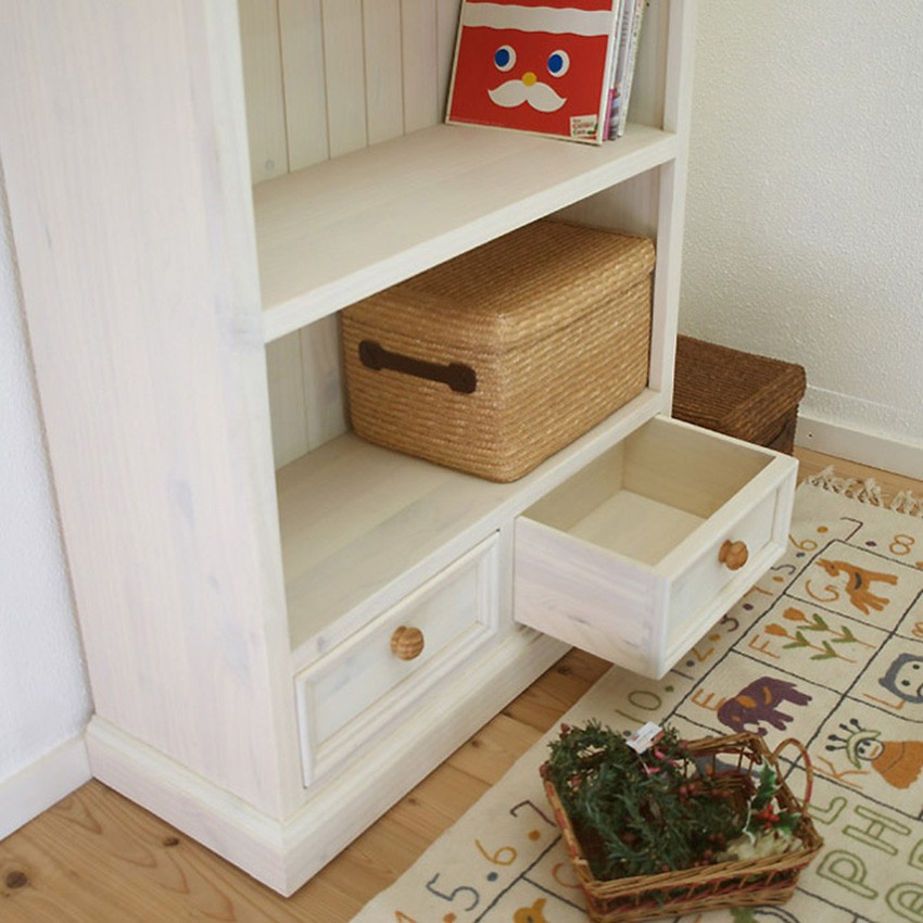 フレンチカントリー本棚 高さ180cm カントリーパイン収納棚 収納家具