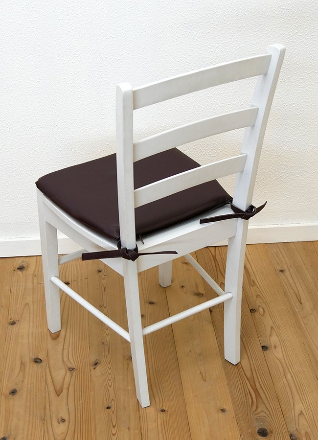 座面高45cm 木製 ダイニングチェア シートクッション付 CDK383WH 白い