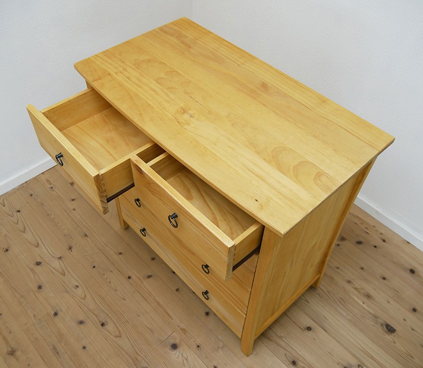 低ホルムアルデヒド 洋服タンス 天然木 無垢材 カントリー 5ドロア