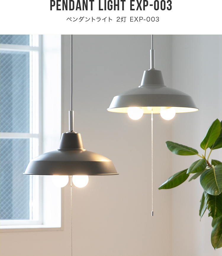 ペンダントライト 2灯 EXP-003 北欧 LED 対応 天井照明 天井直付 吊り