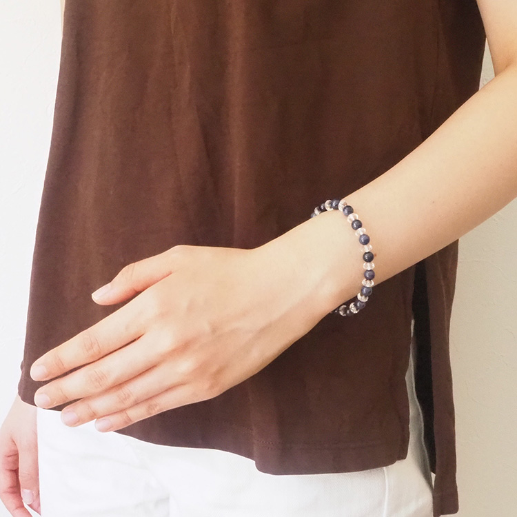 天然石 ブレスレット ブルーサファイア 水晶 サファイア 幸運 開運 金