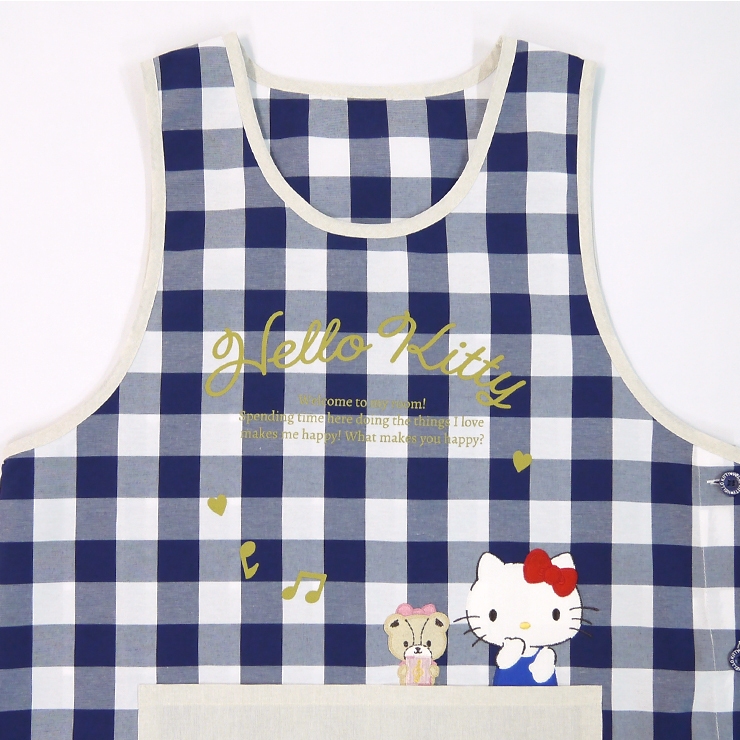 ハローキティ エプロン 大きいサイズ 保育士 かぶるだけ LL 3L 4L