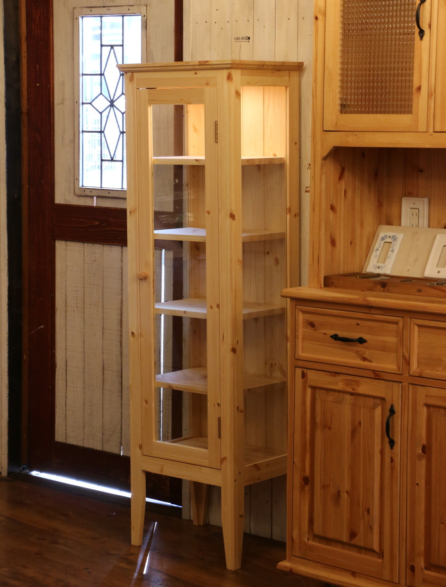 コレクション ガラスキャビネット LED 付き オーダーメイド カントリー