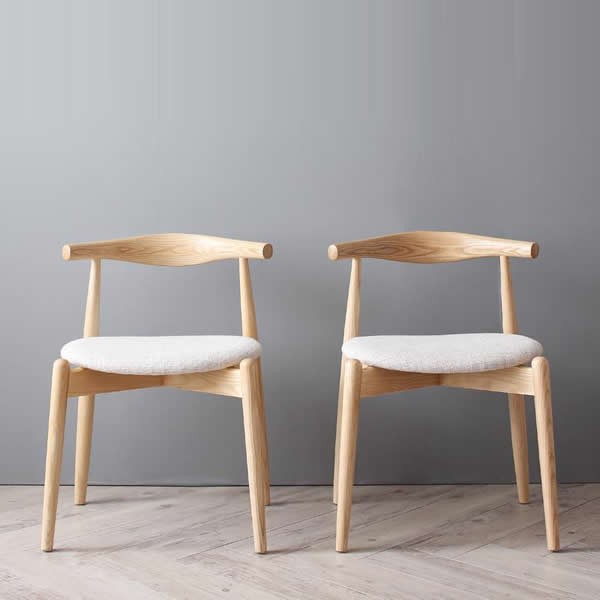 ダイニングチェアー 2脚組 スタッキングチェア ナチュラル 北欧