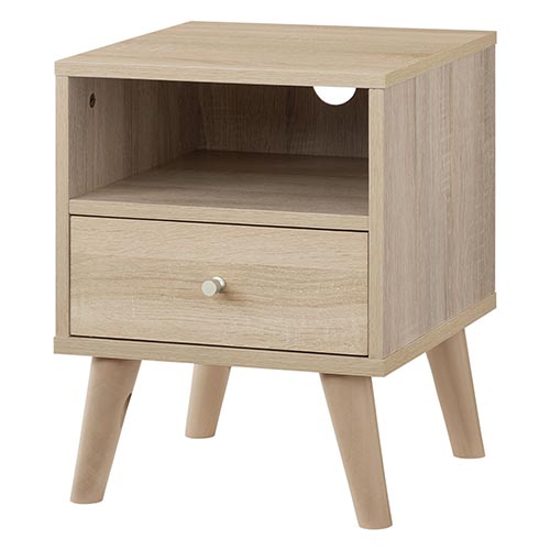 ぼん家具 ベッドサイドチェスト ナイトテーブル ナイトチェスト 配線穴