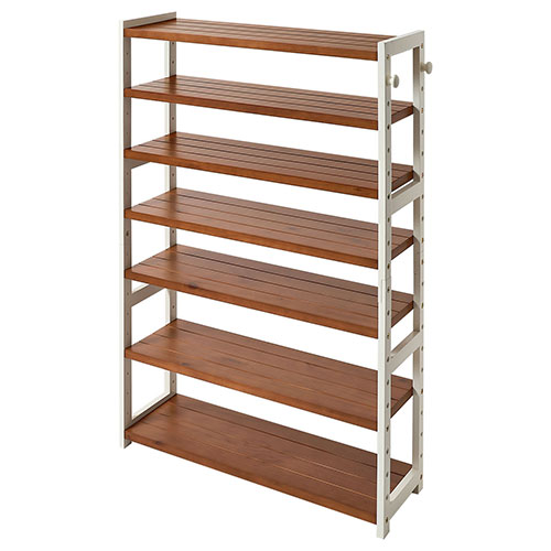 ぼん家具 シューズボックス おしゃれ オープンラック 7段 幅85cm 収納